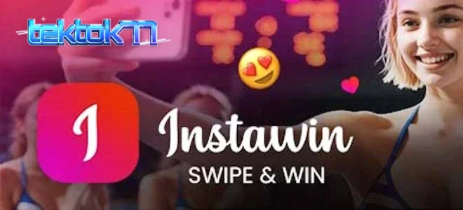 Antarmuka permainan Instawin dengan desain kartu pos